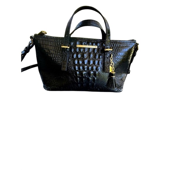 Brahmin Handbags - BRAHMIN MINI ASHER Satchel In Black Melbourne Genuine Leather  shoulder bag tote